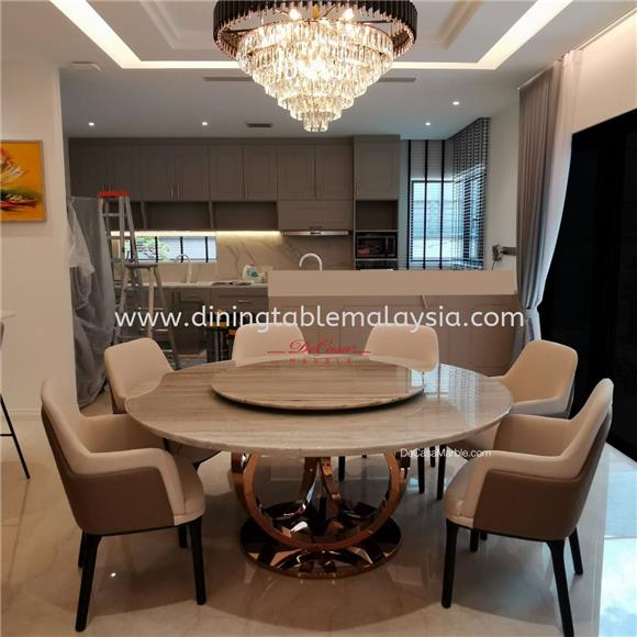Large Dining - Round Marble Dining Table