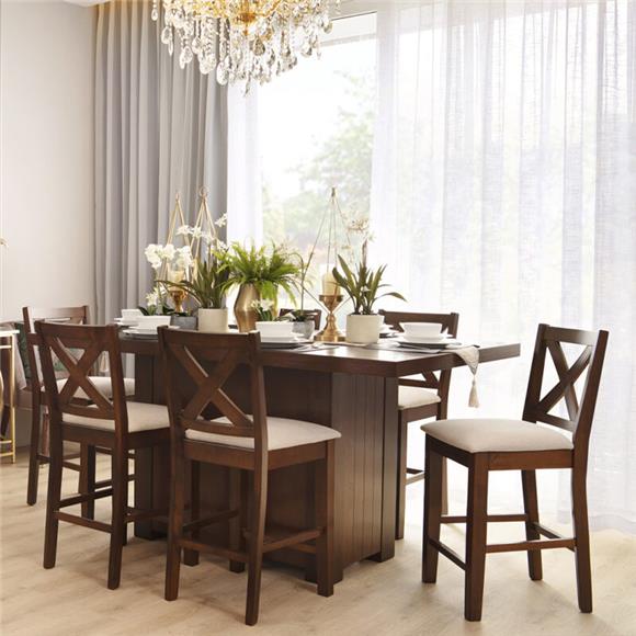 With Simple Lines - Wood Dining Table Set