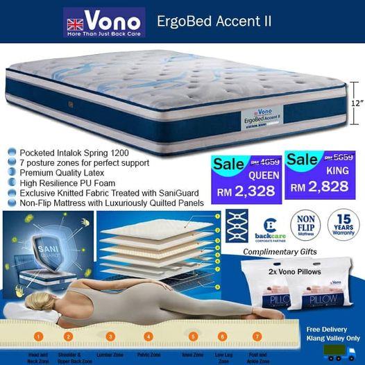 High Resilience Pu Foam - Complimentary Gifts 2x Vono Pillows