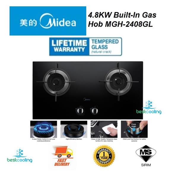 High Quality Tempered Glass - Midea Kitchen Hob Mgh-2408gl Built-in