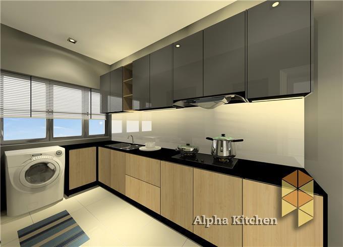 Cabinets - Aluminium Kitchen Cabinet Suitable Apartment