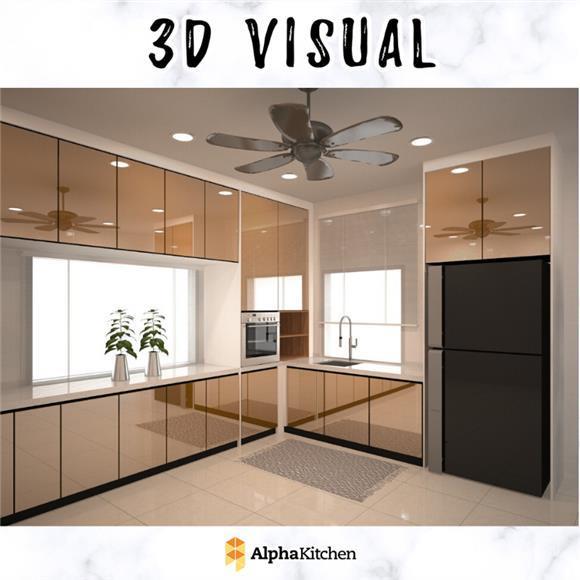 3d Design Service Utmost Convenience - Aluminium Kitchen Cabinet Petaling Jaya