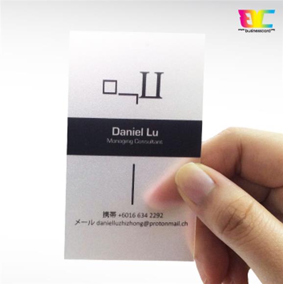 Similar Looking - Frosted Transparent Plastic Business Card