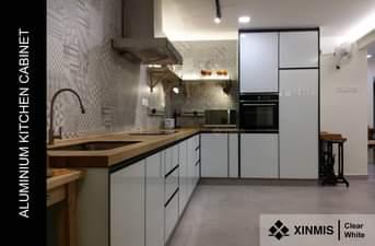 Full Aluminium Kitchen Cabinet - Simplistic Aluminium Kitchen Cabinet Design